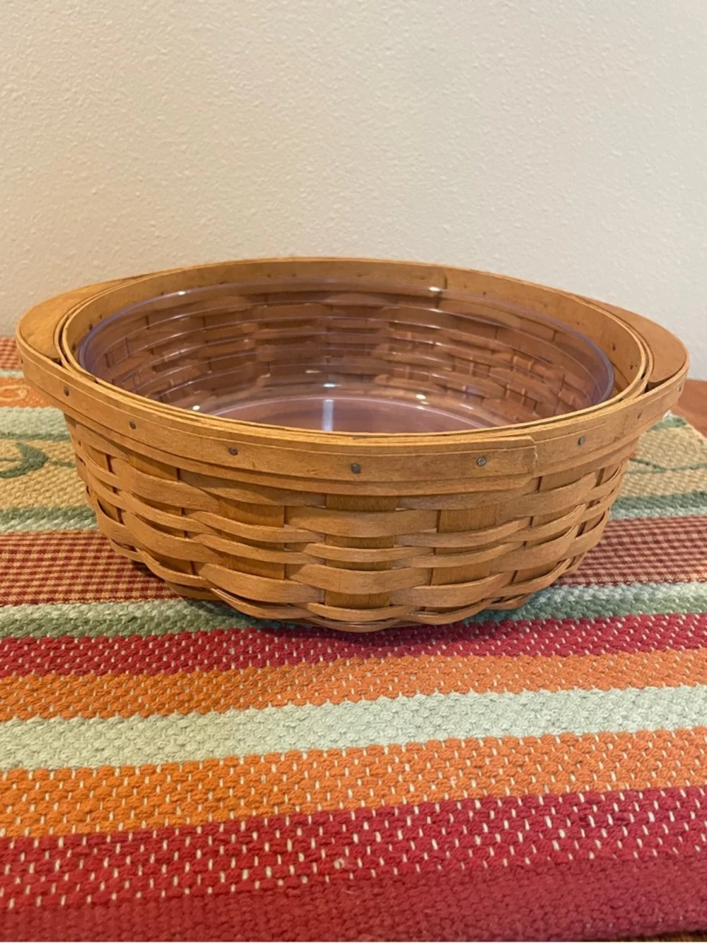 Longaberger Woven Basket | 2004 Signed MKD | With Plastic Liner | Made in USA